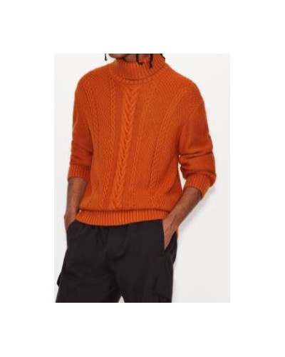 ARMANI AX MAGLIERIA PULLOVER 50% VISCOSE, 30% ACRYLIC, 15% POLYAMIDE, 5% WOOL.1676 GOLD FLAME
