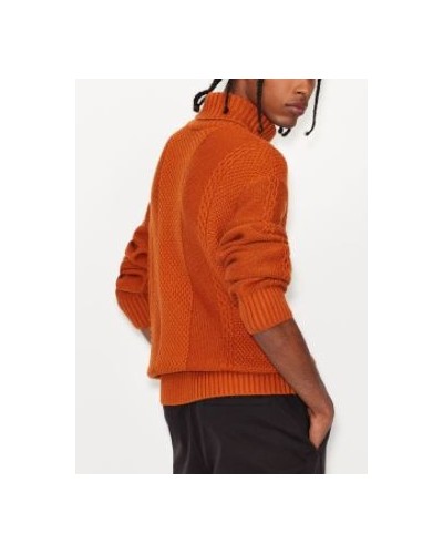 ARMANI AX MAGLIERIA PULLOVER 50% VISCOSE, 30% ACRYLIC, 15% POLYAMIDE, 5% WOOL.1676 GOLD FLAME