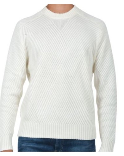 ARMANI AX MAGLIERIA PULLOVER 50% VISCOSE, 30% ACRYLIC, 15% POLYAMIDE, 5% WOOL.1100 WHITE