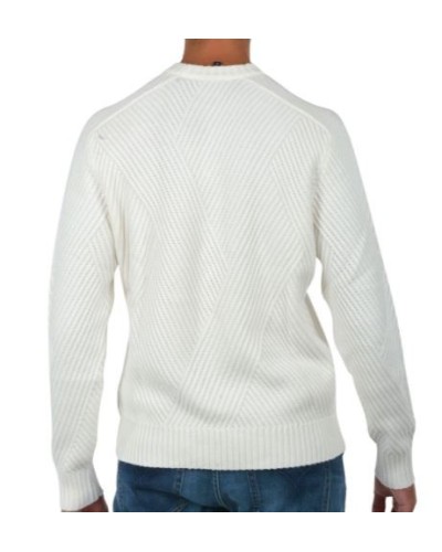 ARMANI AX MAGLIERIA PULLOVER 50% VISCOSE, 30% ACRYLIC, 15% POLYAMIDE, 5% WOOL.1100 WHITE