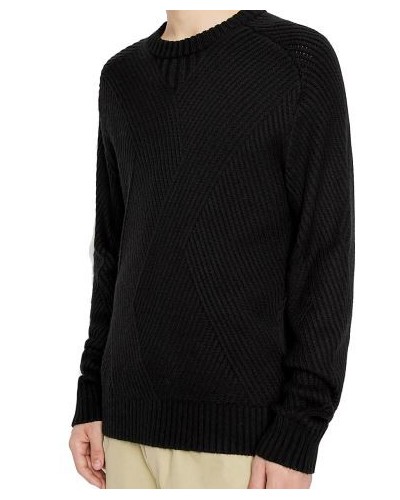 ARMANI AX MAGLIERIA PULLOVER 50% VISCOSE, 30% ACRYLIC, 15% POLYAMIDE, 5% WOOL.1200 BLACK