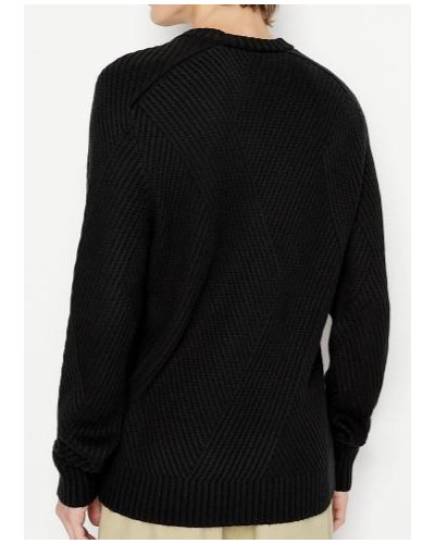 ARMANI AX MAGLIERIA PULLOVER 50% VISCOSE, 30% ACRYLIC, 15% POLYAMIDE, 5% WOOL.1200 BLACK