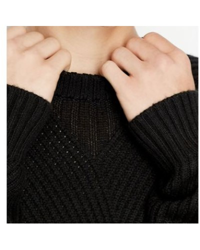ARMANI AX MAGLIERIA PULLOVER 50% VISCOSE, 30% ACRYLIC, 15% POLYAMIDE, 5% WOOL.1200 BLACK