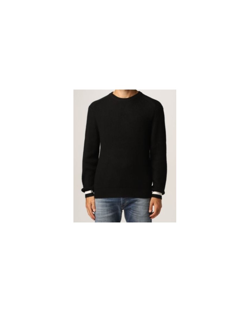 ARMANI AX MAGLIERIA PULLOVER 35% COTTON, 33% VIRGIN WOOL, 32% ACRYLIC.1200 BLACK