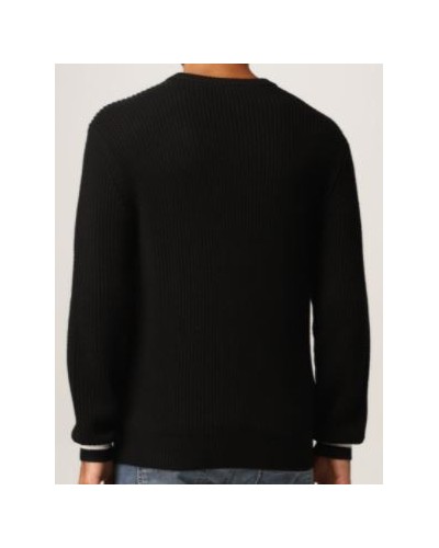 ARMANI AX MAGLIERIA PULLOVER 35% COTTON, 33% VIRGIN WOOL, 32% ACRYLIC.1200 BLACK