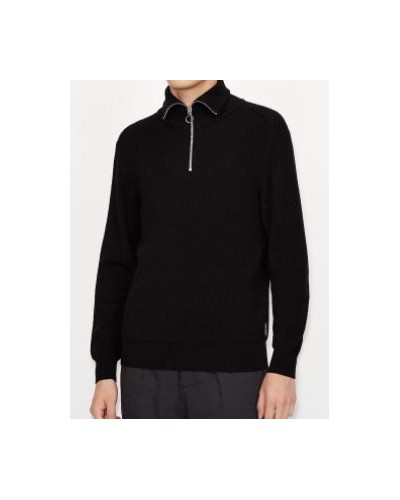 ARMANI AX MAGLIERIA PULLOVER 35% COTTON, 33% VIRGIN WOOL, 32% ACRYLIC.1200 BLACK