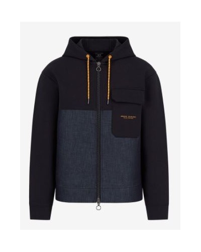 ARMANI AX FELPA FELPA 100% COTTON.8555 INDIGO DENIM/DEEP NA