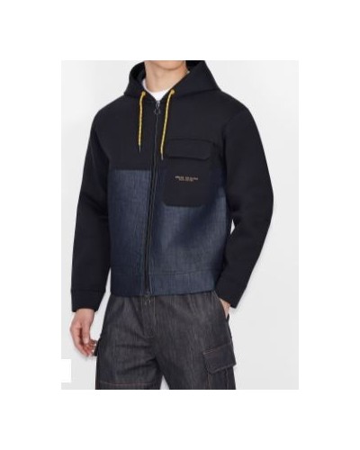 ARMANI AX FELPA FELPA 100% COTTON.8555 INDIGO DENIM/DEEP NA