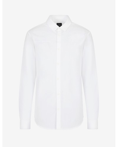 ARMANI AX CAMICIA SHIRT  100% COTTON.1100 WHITE