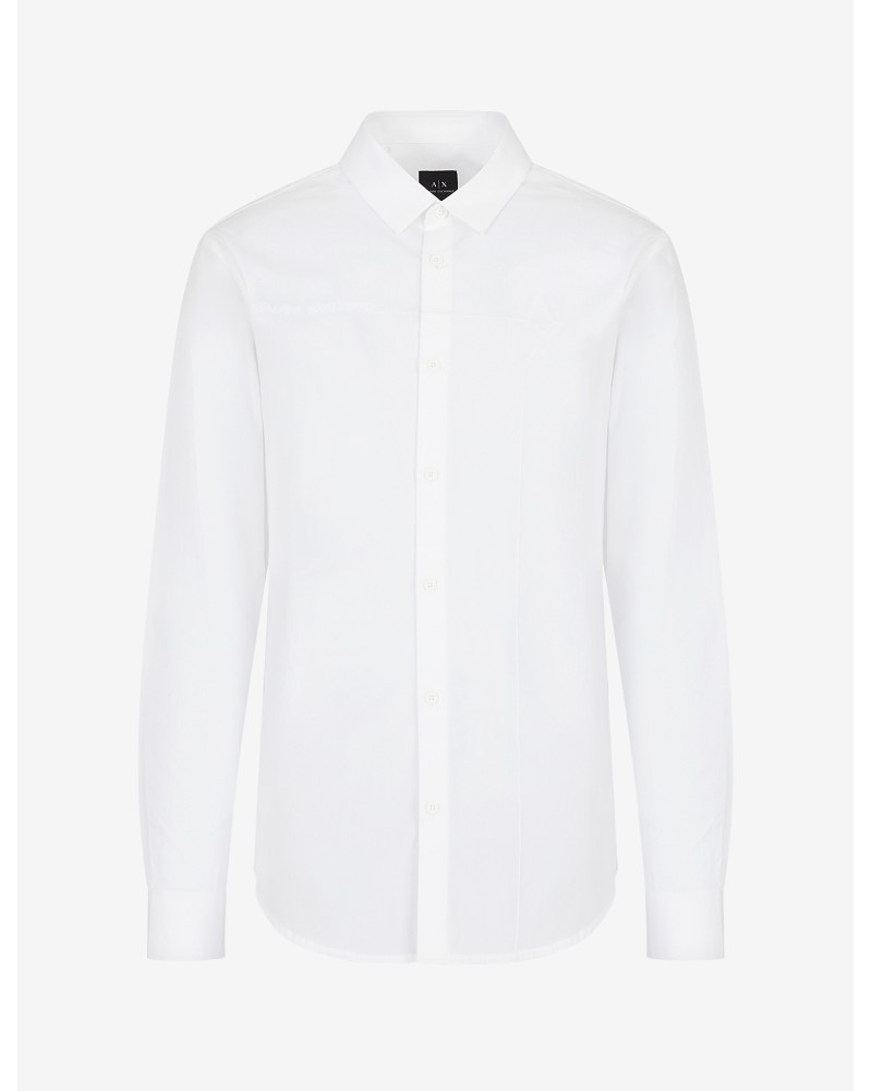 ARMANI AX CAMICIA SHIRT  100% COTTON.1100 WHITE