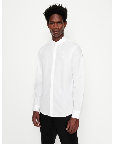 ARMANI AX CAMICIA SHIRT  100% COTTON.1100 WHITE