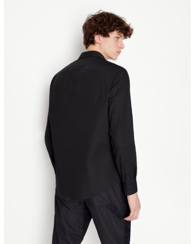 ARMANI AX CAMICIA SHIRT  100% COTTON.1200 BLACK