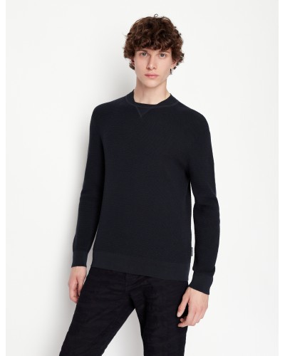 ARMANI AX MAGLIONCINO GIROCOLLO  100% COTTON.1510 NAVY