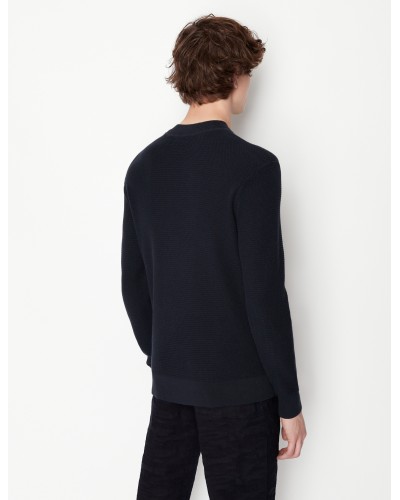 ARMANI AX MAGLIONCINO GIROCOLLO  100% COTTON.1510 NAVY
