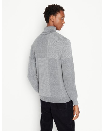 ARMANI AX MAGLIONCINO DOLCEVITA  38% POLYAMIDE, 31% VISCOSE, 31% COTTON.3997 BROS B18 L.GREY/NAVY