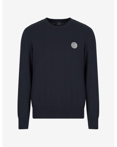 ARMANI AX MAGLIONCINO GIROCOLLO  100% COTTON.1510 NAVY