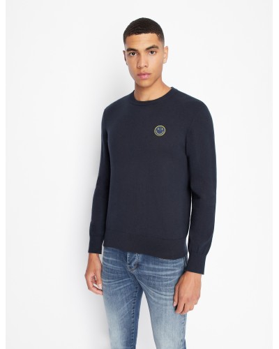 ARMANI AX MAGLIONCINO GIROCOLLO  100% COTTON.1510 NAVY
