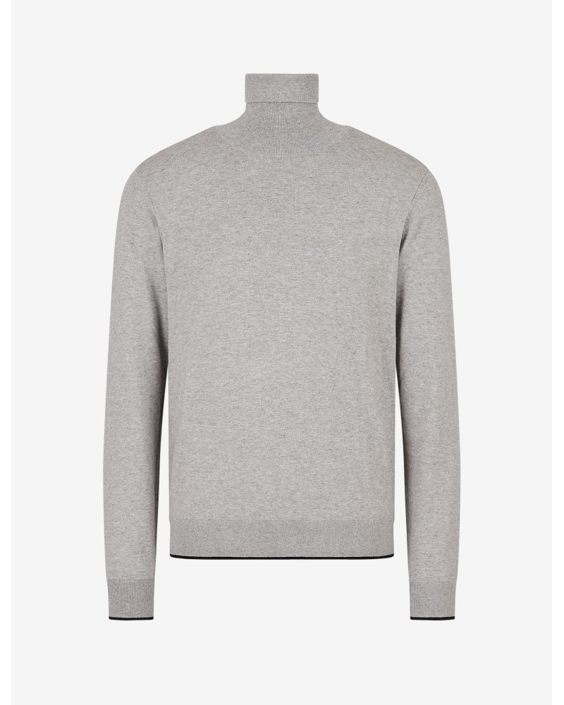 ARMANI AX MAGLIONCINO DOLCEVITA  95% COTTON, 5% CASHMERE.3901 BROS BC06 ALLOY HTR