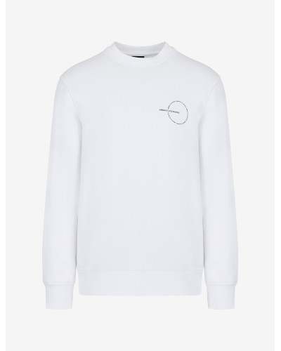 ARMANI AX FELPA PARICOLLO  65% COTTON, 35% POLYESTER.1100 WHITE