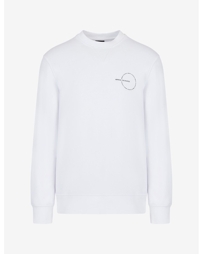 ARMANI AX FELPA PARICOLLO  65% COTTON, 35% POLYESTER.1100 WHITE