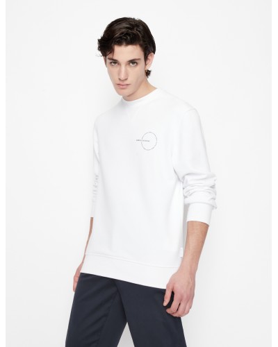 ARMANI AX FELPA PARICOLLO  65% COTTON, 35% POLYESTER.1100 WHITE