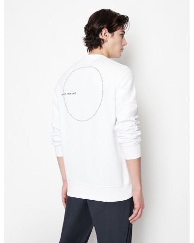 ARMANI AX FELPA PARICOLLO  65% COTTON, 35% POLYESTER.1100 WHITE