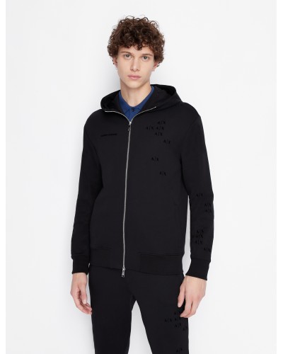 ARMANI AX FELPA C/CAPP  100% COTTON.1200 BLACK