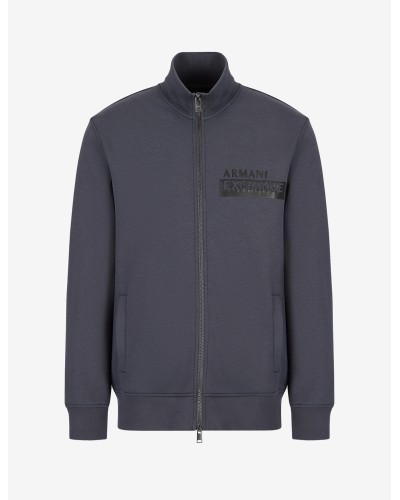 ARMANI AX FELPA FULLZIP+C/ALTO  40% POLYESTER, 60% COTTON.1978 EBONY
