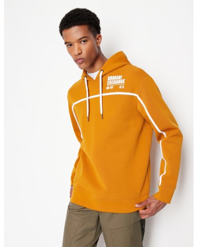 ARMANI AX FELPA C/CAPP  37% POLYESTER, 63% COTTON.1767 BUCKTHORN BROWN