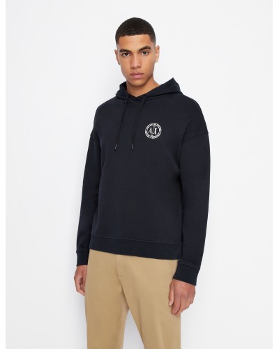 ARMANI AX FELPA C/CAPP  100% COTTON.1583 DEEP NAVY