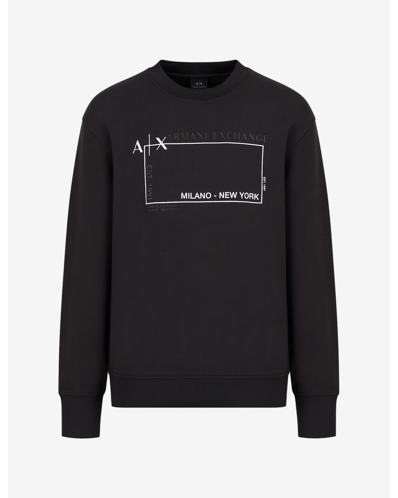 ARMANI AX FELPA PARICOLLO  80% COTTON, 15% POLYESTER, 5% ELASTANE.1200 BLACK