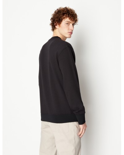 ARMANI AX FELPA PARICOLLO  80% COTTON, 15% POLYESTER, 5% ELASTANE.1200 BLACK