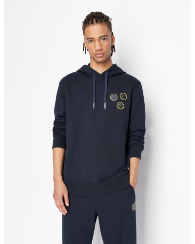 ARMANI AX FELPA C/CAPP  40% POLYESTER, 60% COTTON.1510 NAVY