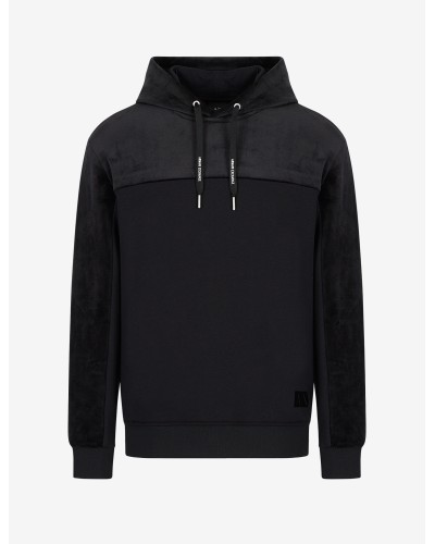 ARMANI AX FELPA C/CAPP  5% ELASTANE, 95% COTTON.1200 BLACK