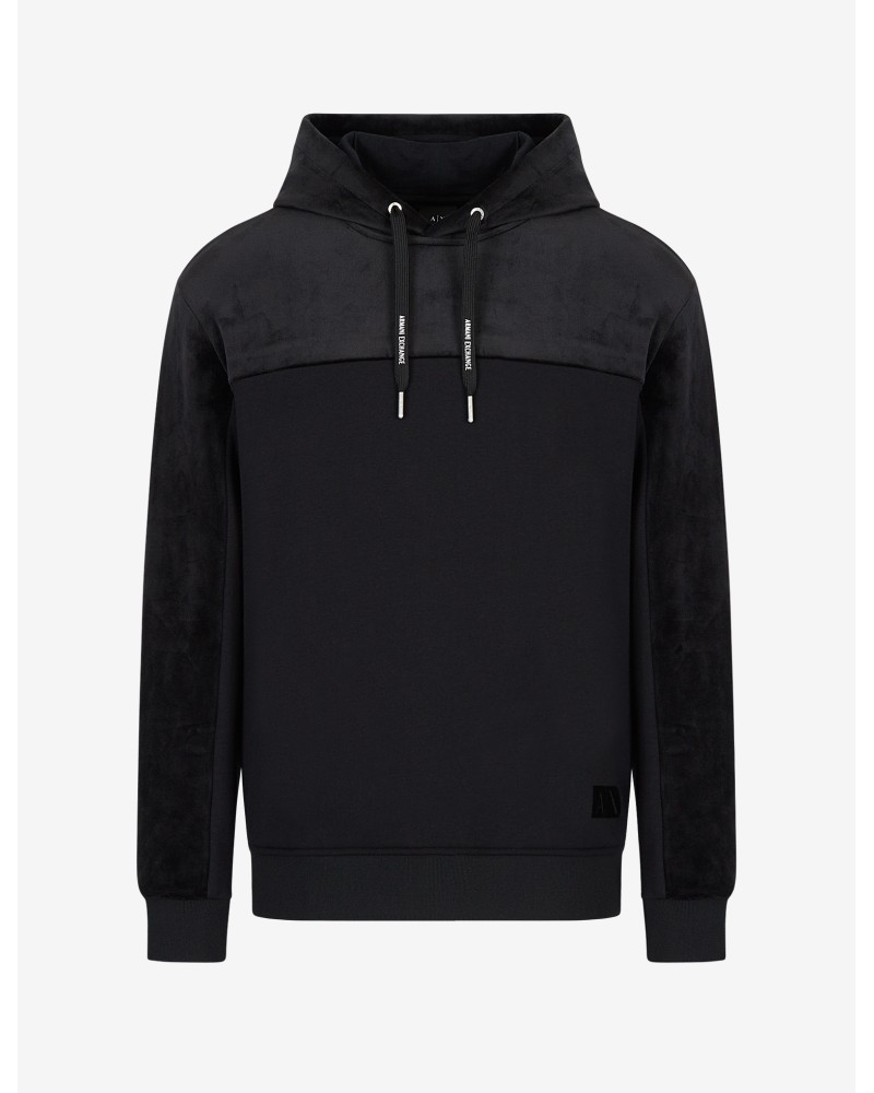 ARMANI AX FELPA C/CAPP  5% ELASTANE, 95% COTTON.1200 BLACK