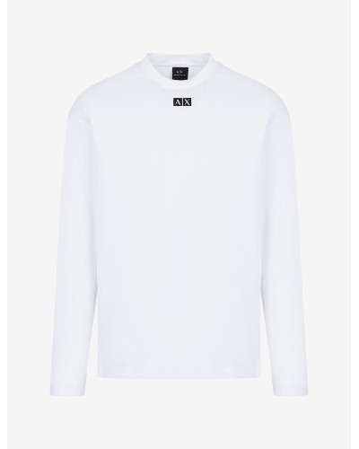 ARMANI AX MAGLIA M/LUNGA  100% COTTON.1100 WHITE