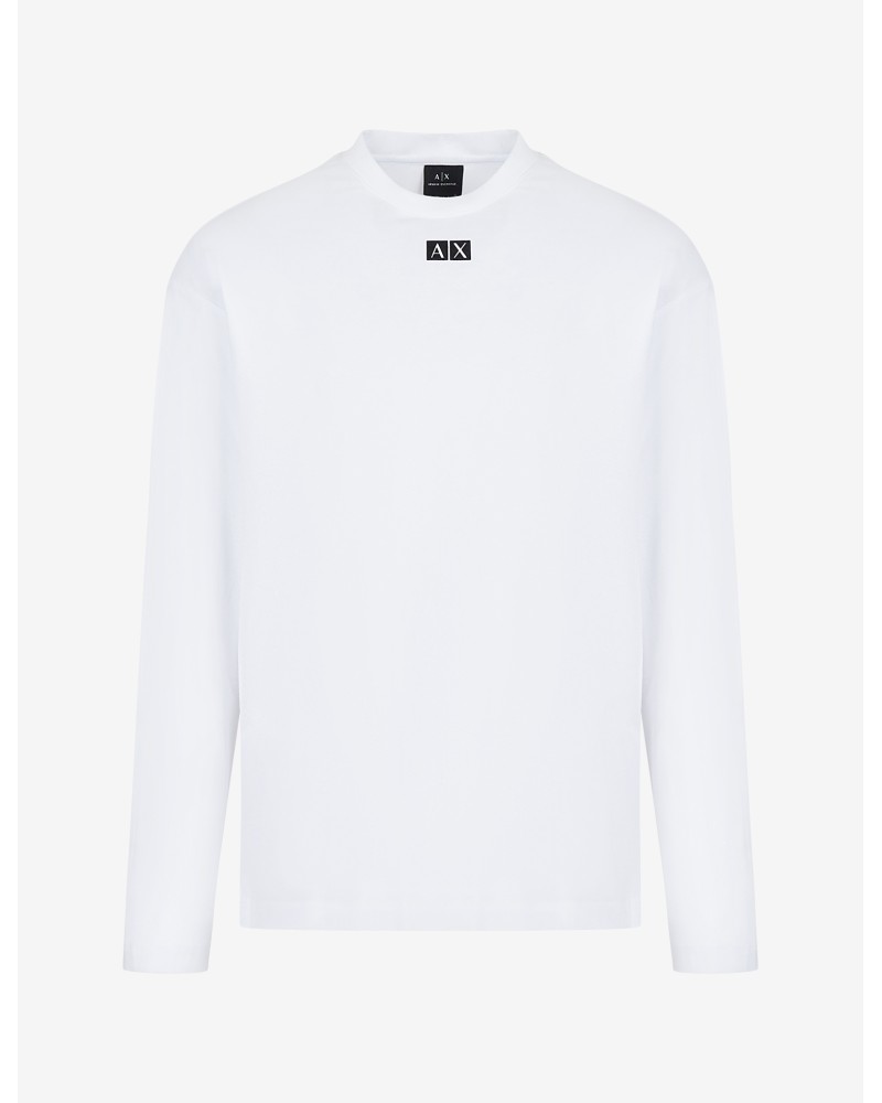 ARMANI AX MAGLIA M/LUNGA  100% COTTON.1100 WHITE