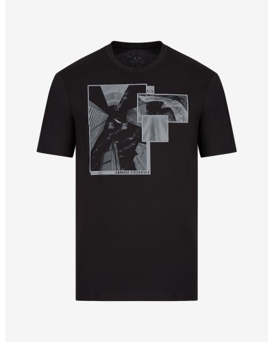 ARMANI AX T-SHIRT M/CORTA  100% COTTON.1200 BLACK