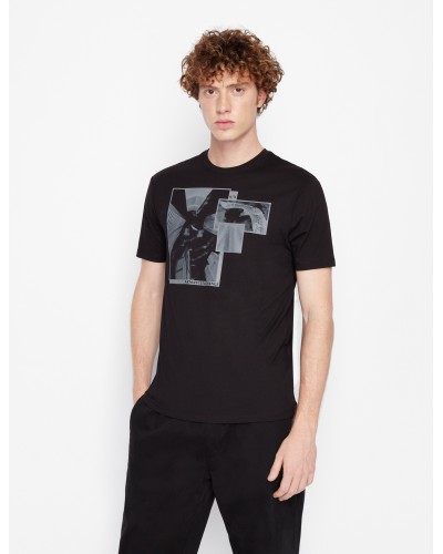 ARMANI AX T-SHIRT M/CORTA  100% COTTON.1200 BLACK