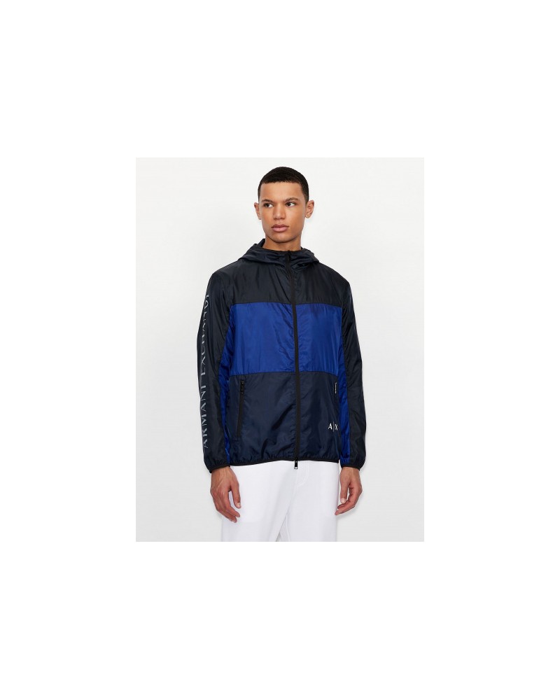 ARMANI AX BLOUSON  100% POLYESTER.6513 NEW ULTRA MARINE/WHI