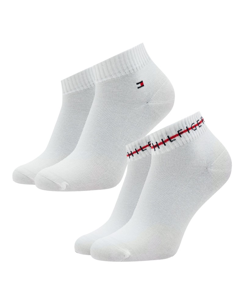 TOMMY HILFIGER CALZE TH MEN QUARTER 2P TH STRIPE.001 WHITE 001 WHITE 
