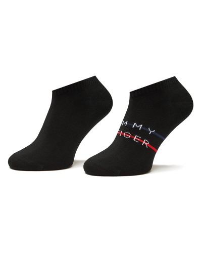 TOMMY HILFIGER CALZE TH MEN SNEAKER 2P TH STRIPE.003 BLACK