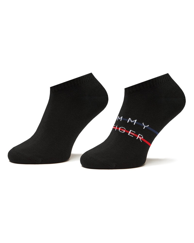 TOMMY HILFIGER CALZE TH MEN SNEAKER 2P TH STRIPE.003 BLACK