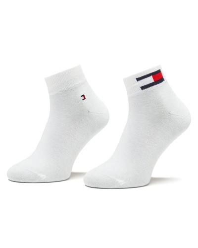 TOMMY HILFIGER CALZE TH MEN FOOTIE 2P FLAG.003 WHITE