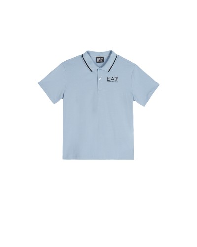 ARMANI EA7 POLO SHIRT  COTTON 100%.1506 ASHLEY BLUE