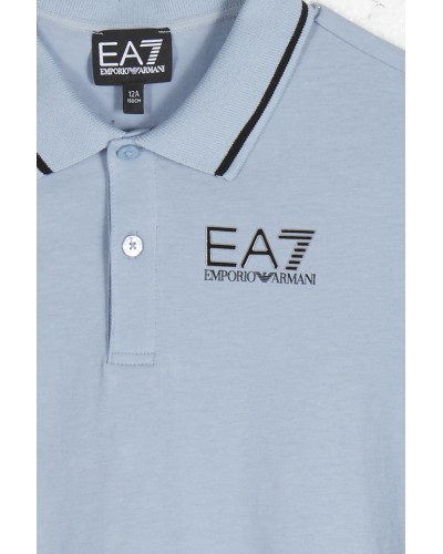 ARMANI EA7 POLO SHIRT  COTTON 100%.1506 ASHLEY BLUE
