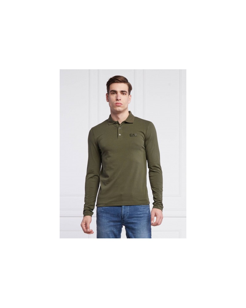 ARMANI EA7 POLO POLO SHIRT COTTON 95% ELASTANE 5%.1860 SCARAB