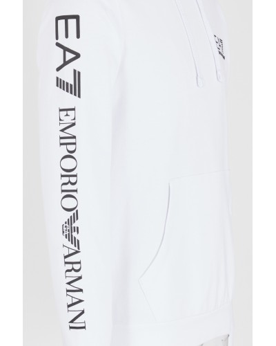ARMANI EA7 FELPA C/CAPP COTTON 100%.1101 WHITE