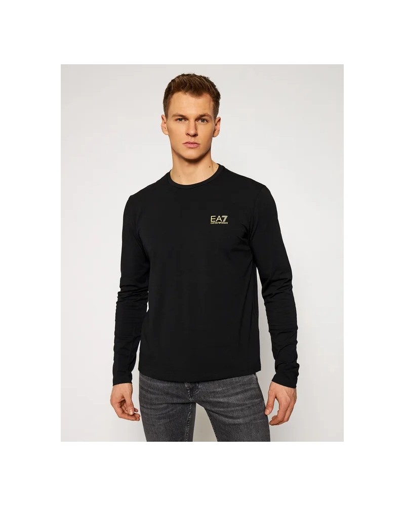ARMANI EA7 T-SHIRT M/LUNGA 95% COTTON, 5% ELASTANE.0208 BLACK