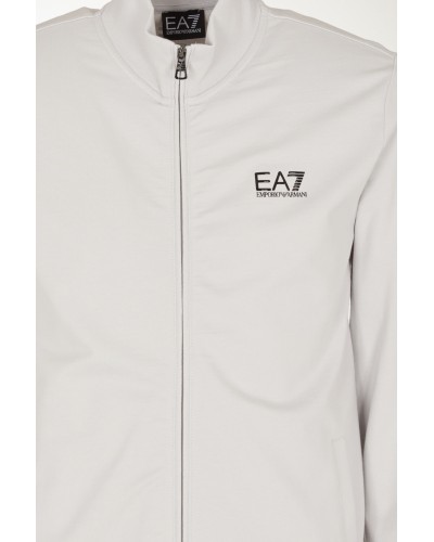 ARMANI EA7 TUTA ZIP COTTON 100%.29EA GREY/BLACK
